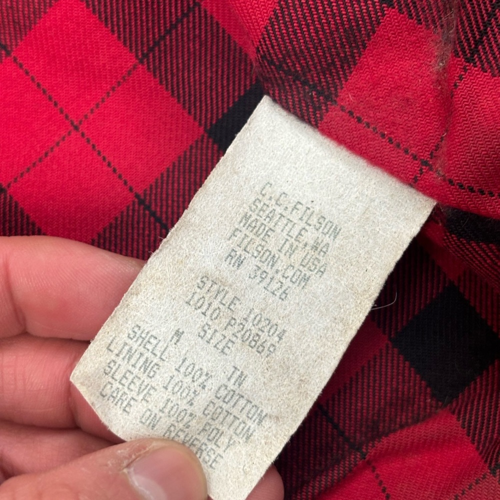 Vintage Filson Jacket Men Medium Westlake Patina Shelter Cloth Flannel Lined - Picture 15 of 16